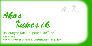 akos kupcsik business card